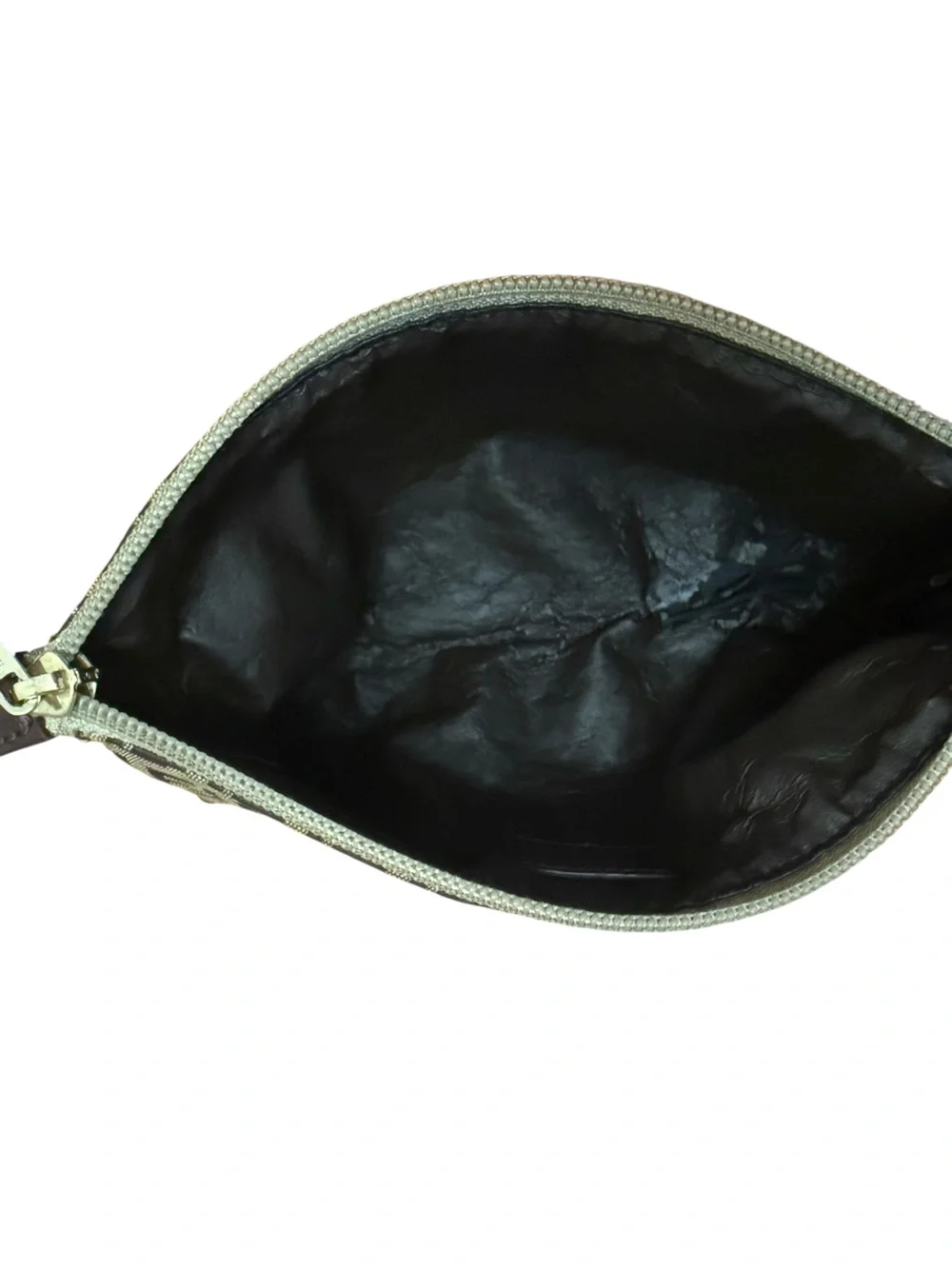 Vintage Y2K Fendi Zucchino FF Monogram Canvas Mini Clutch Bag Brown
